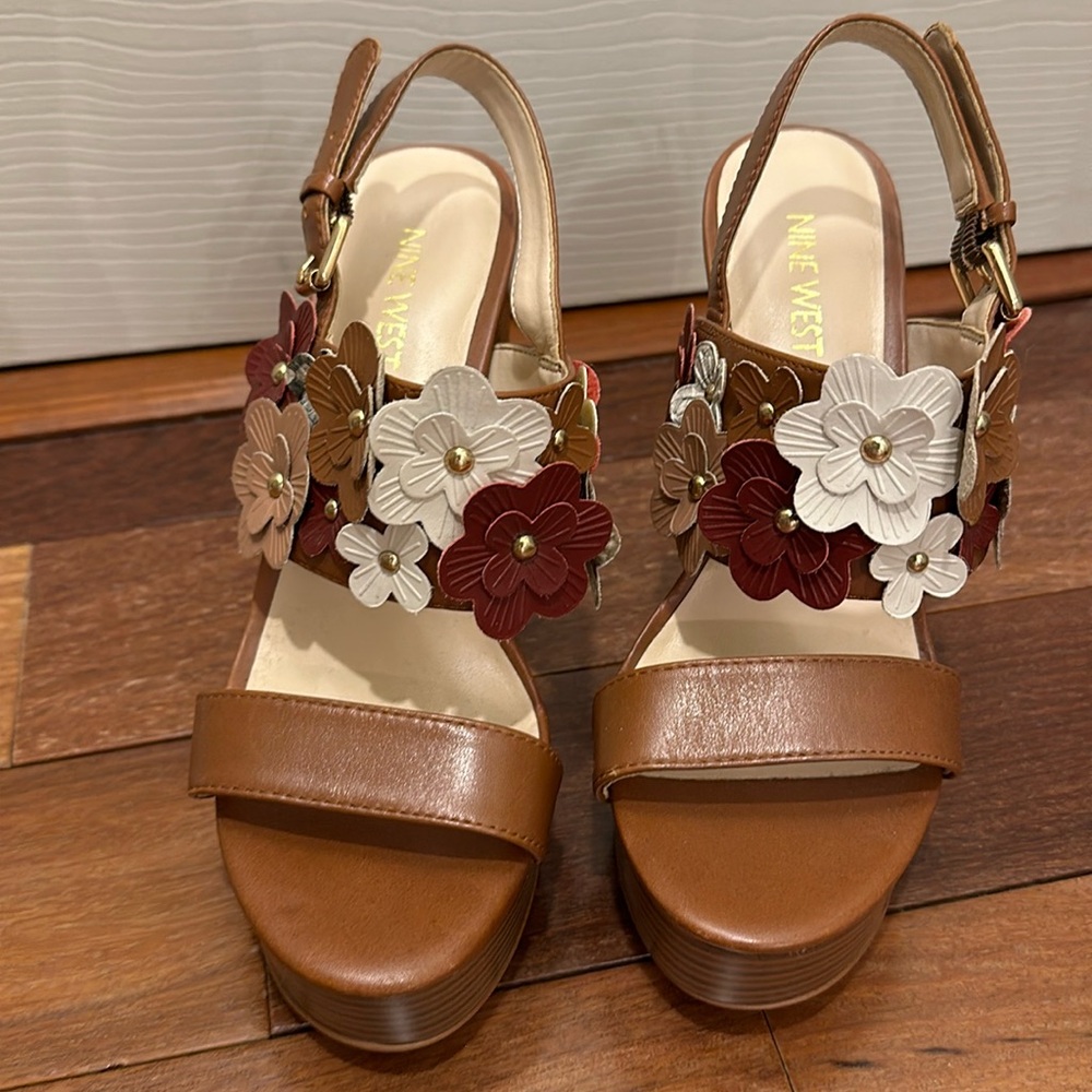 Nine West Leather Chunky Platform Shoes